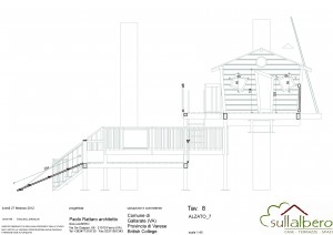 Lay-out deòòa casa sull'albero della British School di Gallarate, isolata con pannelli di sughero Corkpan