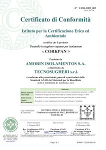 certificato corkpan icea-anab per la bioedilizia