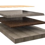 Dettaglio isolamento pavimento flottante in legno acustico in sughero Corkpan