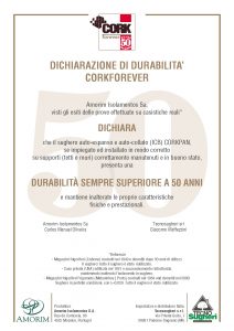 Il sughero CORKPAN ha una durabilità superiore ai 50 anni di utilizzo