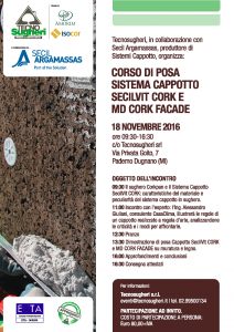 Tecnosugheri organizza un corso di posa di Sistemi Cappotto in sughero Corkpan