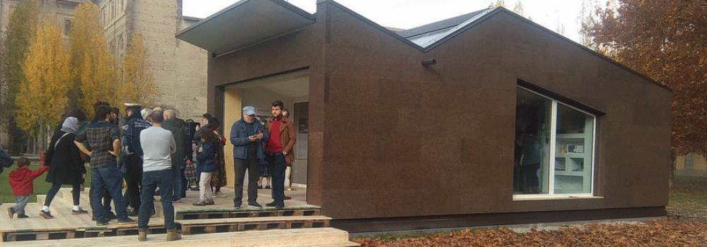 Inaugurato il Modulo Eco di parma rivestito con sugehro faccia a vista CORKPAN MD FACCIATA