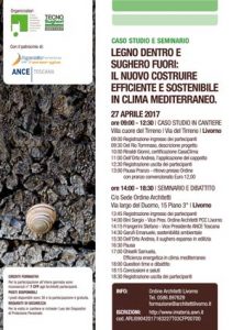 Tecnsougehri e l'Ord. degli Architetti di çivorno organizzano un seminario con visita in cantiere il 27.04.2017